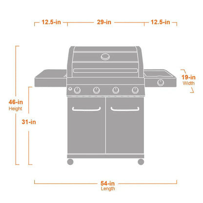 Monument Grills Classic 41847NG Series | 4 Burner Propane Gas Grill in Stainless Steel  (Natural Gas Convertible) - 41847NG