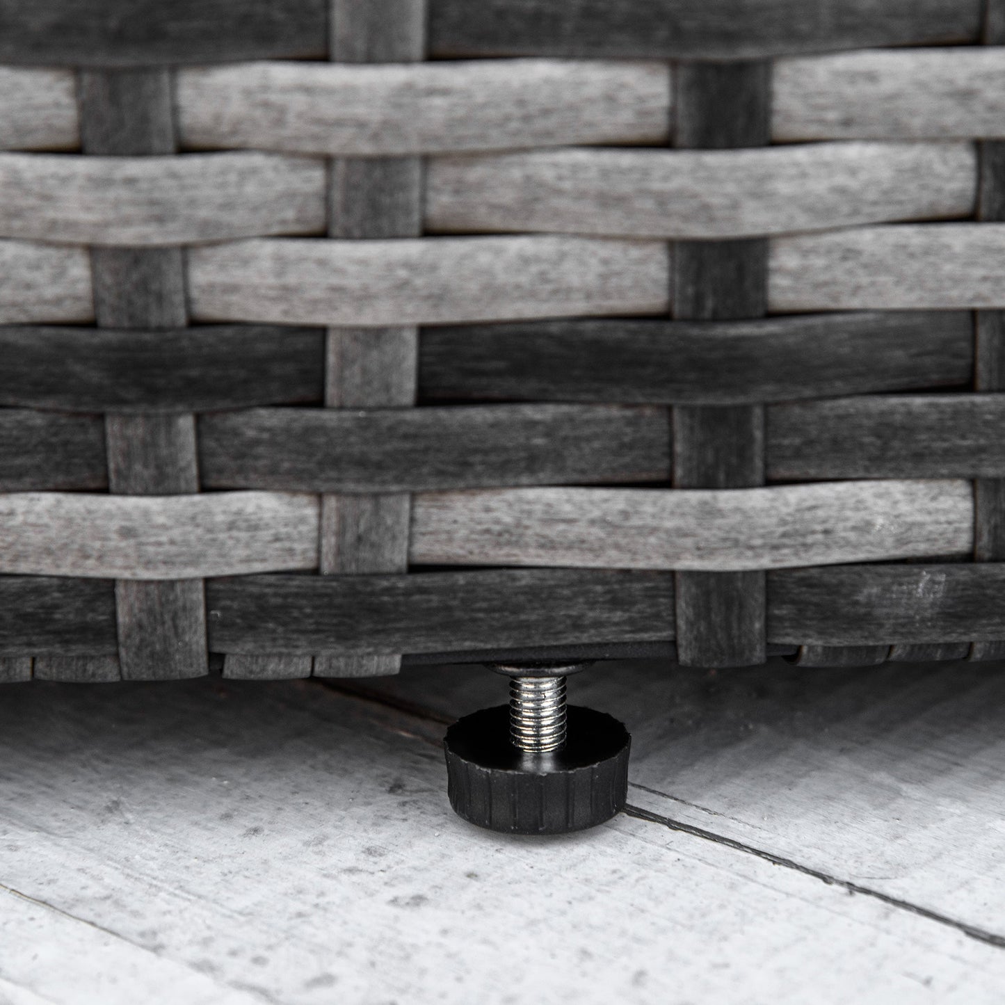 Outsunny Round Outdoor Daybed with Canopy, 4-Piece Sectional Outdoor Sofa, 3 Chairs, Tea Table, Gray - 862-047