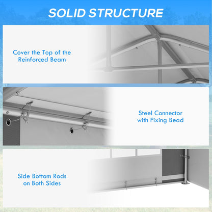 Outsunny 20' x 33' Heavy-duty Large Wedding Tent, Outdoor Carport Garage Party Tent with Sidewall, Gray - 84C-513V01GY
