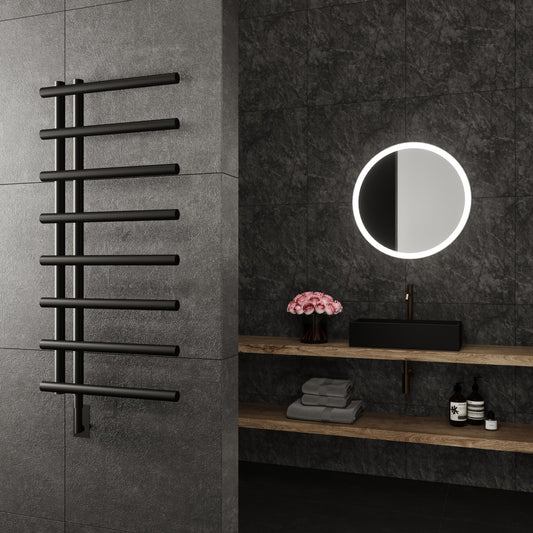 Paris Mirror Cronos Wall Mounted Electric Towel Warmer in Black - CRONBLK10