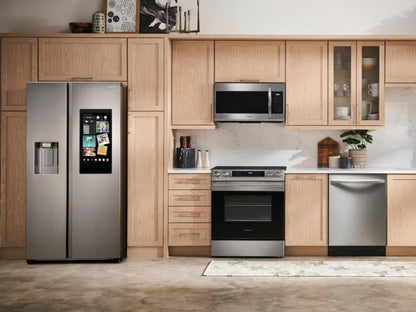 SAMSUNG 36" 26.7 cu. ft. Standard Depth Large Capacity Side-by-Side Refrigerator with Touch Screen Family Hub in Stainless Steel - RS27T5561SR/AA