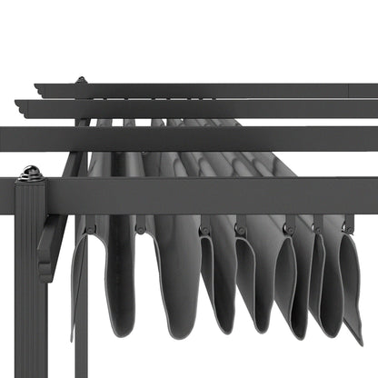 Outsunny 13' x 13' Aluminum Retractable Pergola Canopy, for Garden Patio Backyard Deck, Gray - 84C-567V00GY
