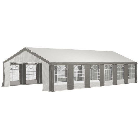 Outsunny 20' x 40' Heavy-Duty Outdoor Party Tent with Sidewalls, Gray - 84C-020V00GY